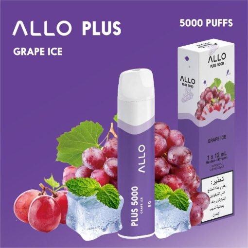 ALLO PLUS 5000 PUFFS GRAPE ICE DISPOSABLE VAPE IN UAE